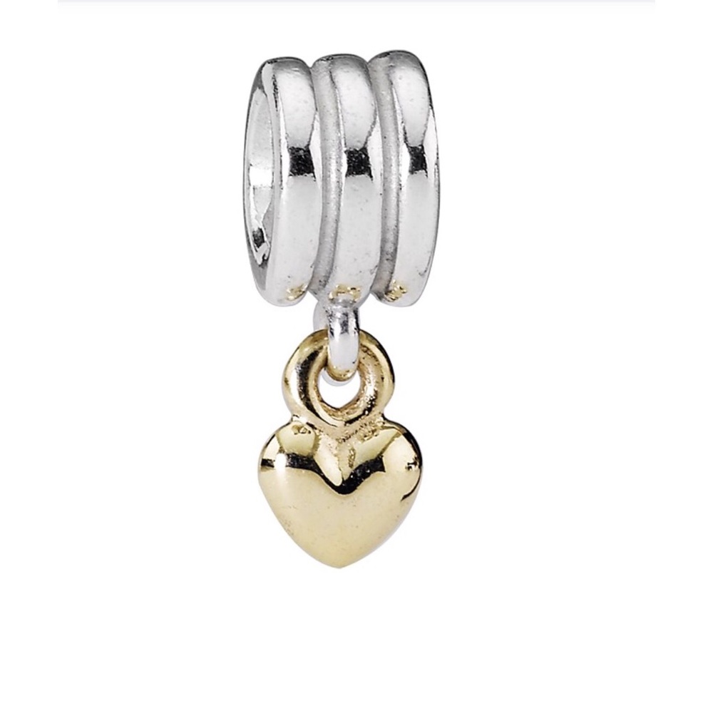 Pandora two tone hanging heart